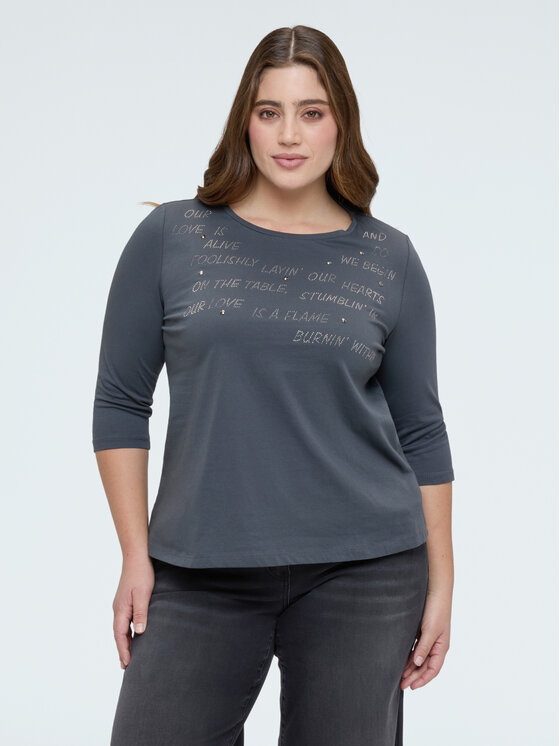 Fiorella Rubino Fiorella Rubino T-Shirt G0D9L009284N023 Szary Regular Fit
