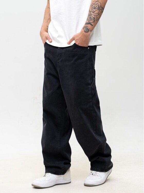 Jigga Wear Jigga Wear Jeansy Szerokie luźne za duże bagy 128284 Czarny Baggy Fit