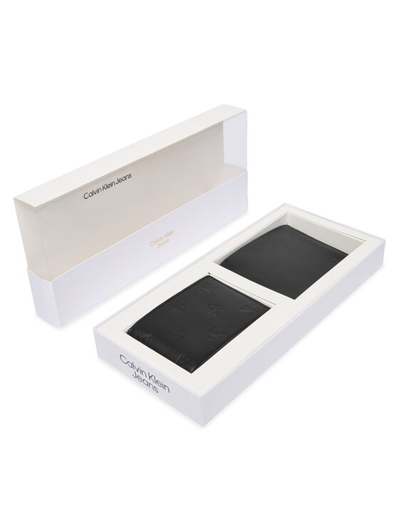 Calvin Klein Jeans Calvin Klein Jeans Rahakoti ja kaarditasku komplekt Gift Bifold Aop K50K512100 Must