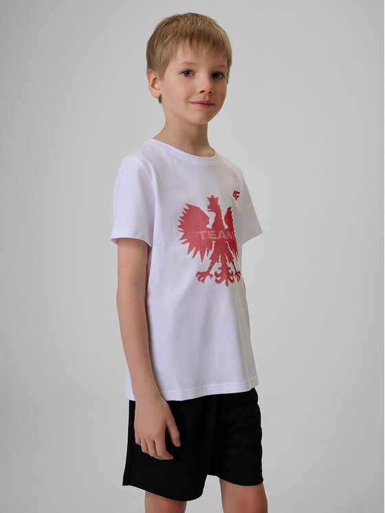 4F 4F T-Shirt FAN FOOTBALL COLLECTION Biały Regular Fit