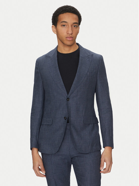 BOSS BOSS Garnitur C-Huge-Peak-252 50540764 Granatowy Slim Fit