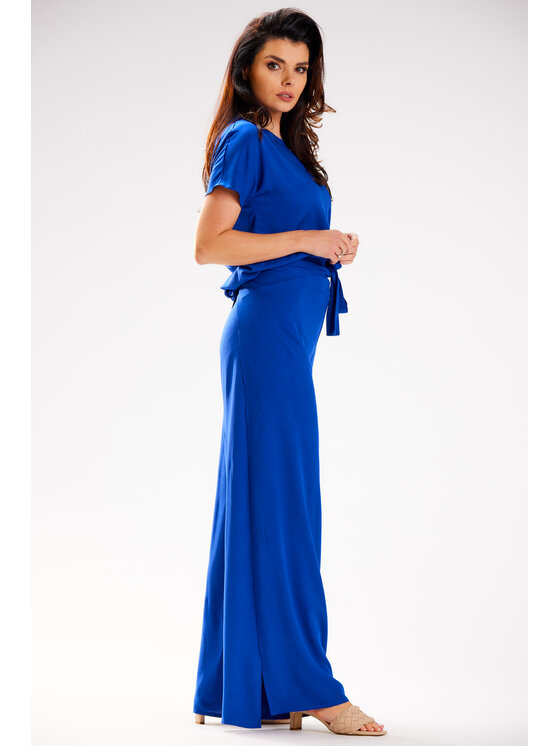 Awama Awama Spodnie damskie A589 Niebieski Basic Fit