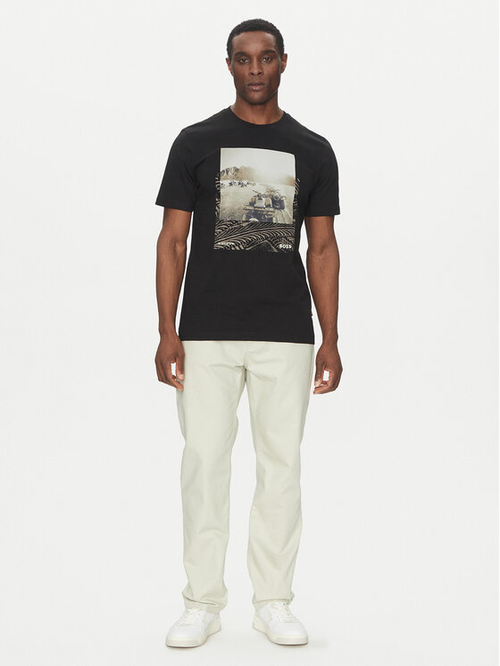 BOSS BOSS T-Shirt Te_Dunetrace 50539187 Czarny Regular Fit