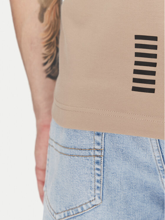 EA7 Emporio Armani EA7 Emporio Armani Тениска с яка и копчета 8NPF16 PJVUZ U6155 Бежов Slim Fit