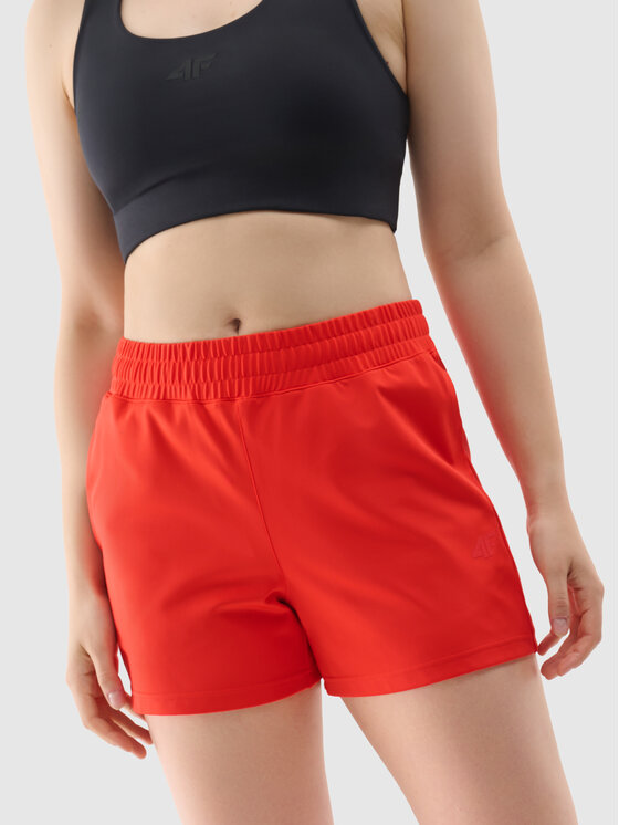 4F 4F Szorty sportowe BASIC+ Czerwony Regular Fit