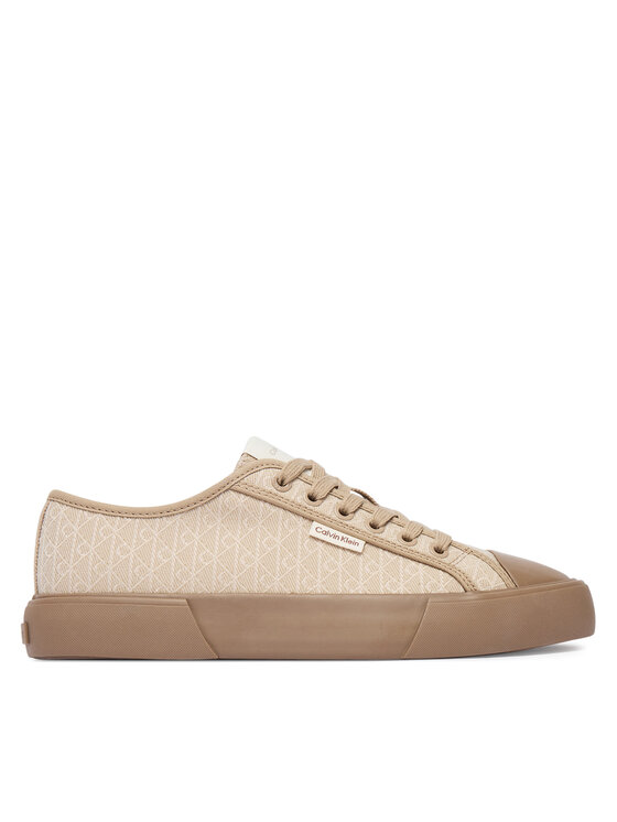 Calvin Klein Teniși Vulc Low Laceup Aop Canvas HW0HW03142 Bej