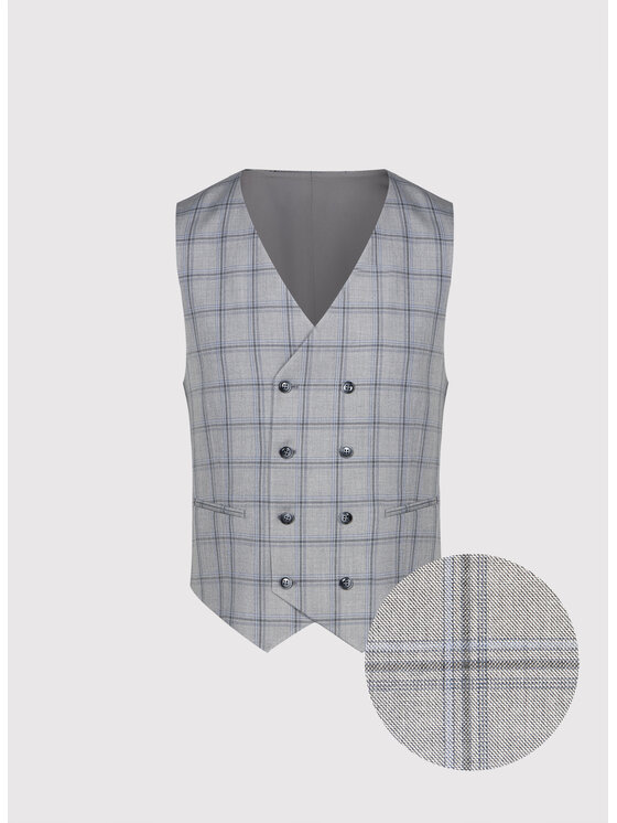 Pako Lorente Pako Lorente Kamizelka garniturowa P26SF-8X-014 Szary Slim Fit