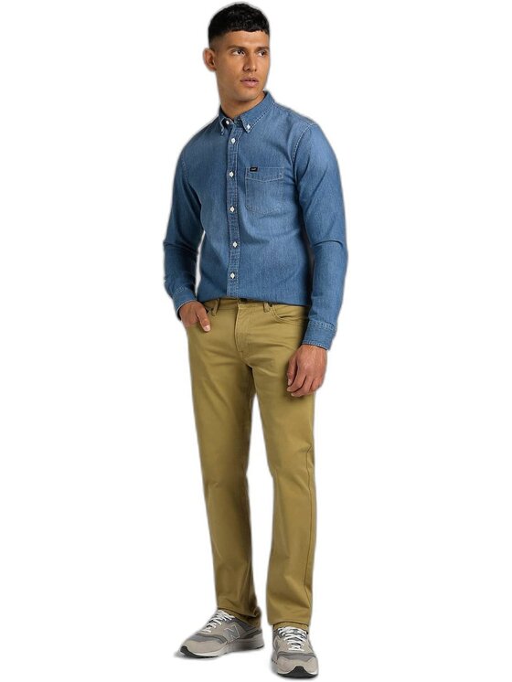 Lee Lee Jeansy DAREN ZIP FLY Brązowy Straight Fit