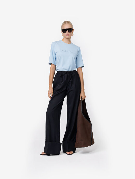 La Mania La Mania T-Shirt LUCY Niebieski jasny Basic Fit