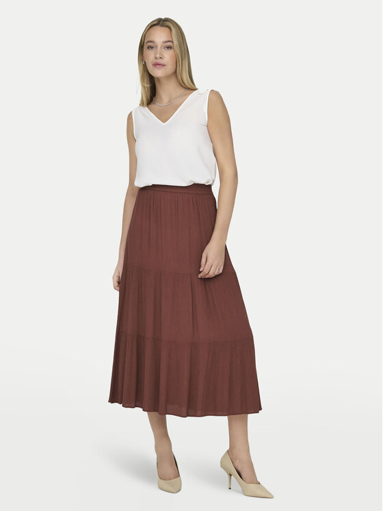 ONLY ONLY Spódnica maxi Mikka 15324808 Brązowy Regular Fit