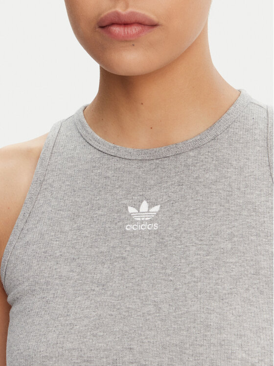 adidas adidas Top Essentials IY9649 Szary Slim Fit