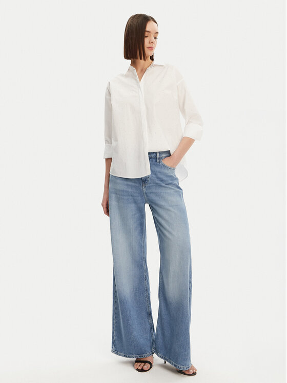 Guess Guess Hemd W5GH42 WGWS0 Weiß Comfort Fit