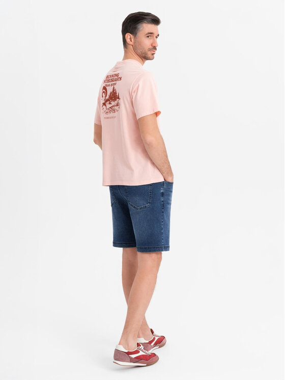 Ombre Ombre Szorty jeansowe OM-SRDS-0192 Granatowy Regular Fit
