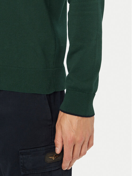 Aeronautica Militare Aeronautica Militare Sweter 262MA1631UL00506 Zielony Regular Fit