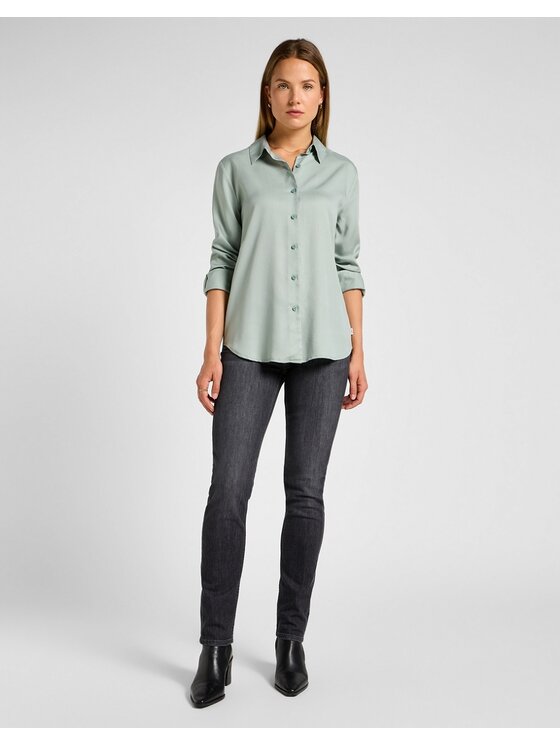 Lee Lee Koszula POCKETLESS SHIRT 112355137 Zielony Regular Fit