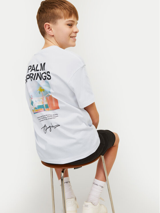 Jack & Jones Junior Jack & Jones Junior Marškinėliai Joraruba 12257134 Balta Volume Fit