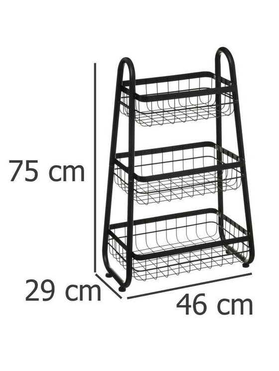MIAhome MIAhome Komplet koszyków Stojak z koszami 75 cm PUESTO Czarny