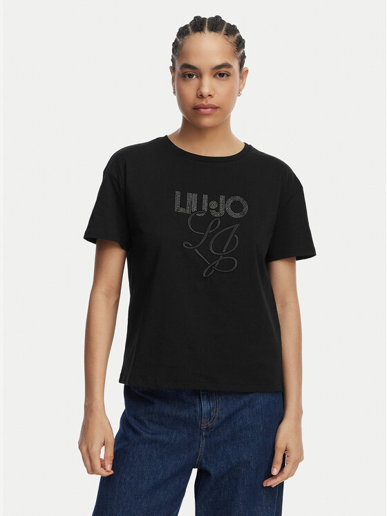 Liu Jo Tricou WA6238 JS923 Negru Regular Fit