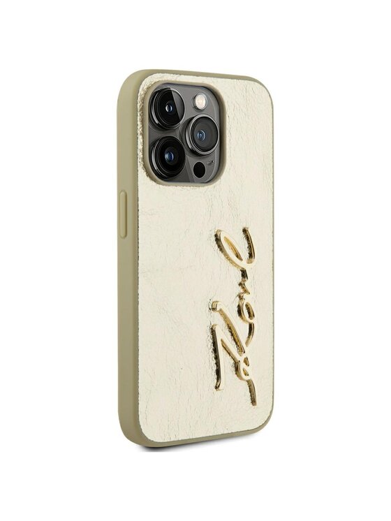 KARL LAGERFELD KARL LAGERFELD Etui na telefon iPhone 15 Pro Złoty