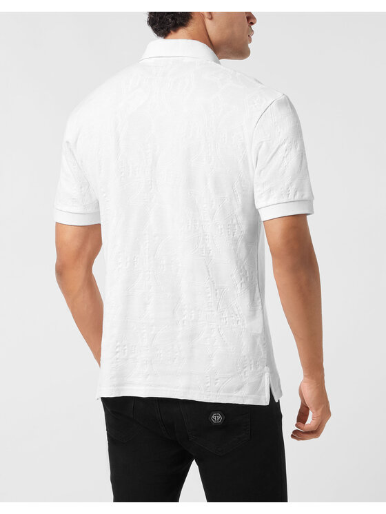 PHILIPP PLEIN PHILIPP PLEIN Polo 26189 Biały Slim Fit