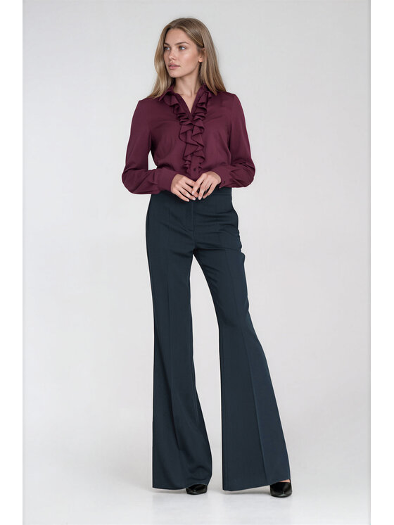 NIFE NIFE Kalhoty z materiálu SD159 Tmavomodrá Regular Fit