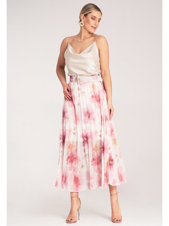 FIGL FIGL Gonna plissettata M1163 Rosa Flared Fit