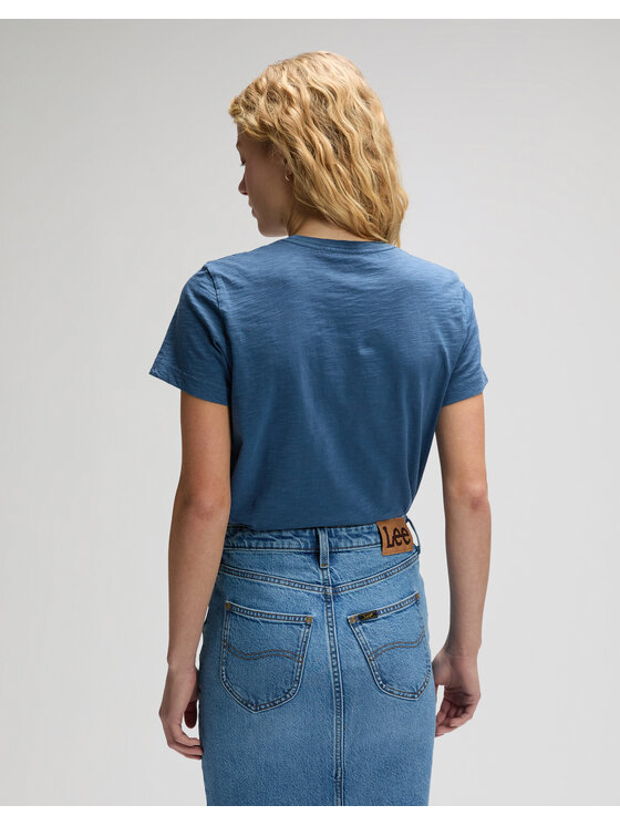 Lee Lee T-Shirt PERFECT TEE Niebieski Regular Fit