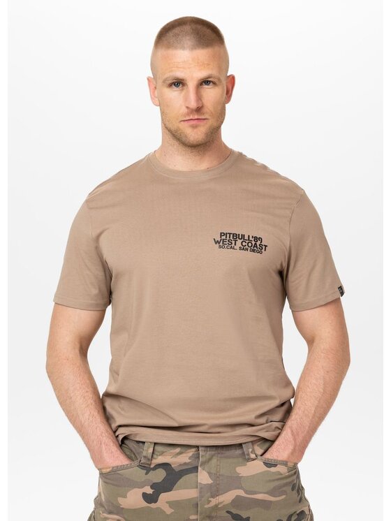 PITBULL PITBULL T-Shirt Koszulka męska DRIVING 3XL Beżowy Regular Fit