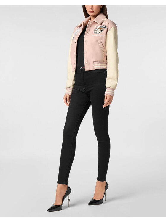 PHILIPP PLEIN PHILIPP PLEIN Giacca di pelle 24273 Crema Slim Fit