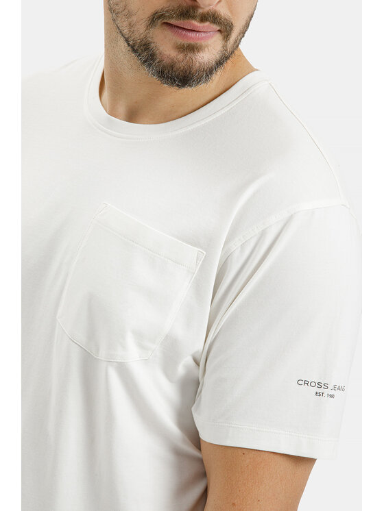 Cross Jeans Cross Jeans T-Shirt 16155-028 Beżowy Regular Fit