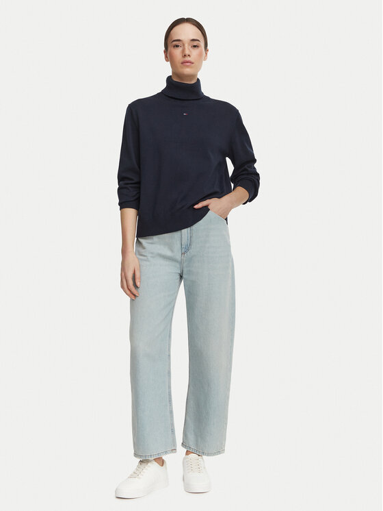 Tommy Jeans Tommy Jeans Rolák Essetnial DW0DW23361 Tmavomodrá Relaxed Fit