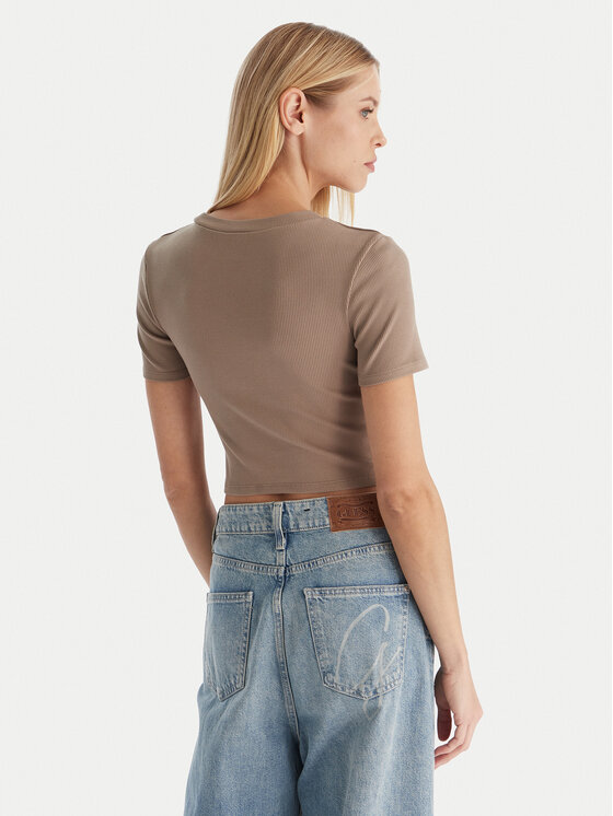 Guess Guess Tricou V5YP08 K8RT2 Kaki Slim Fit