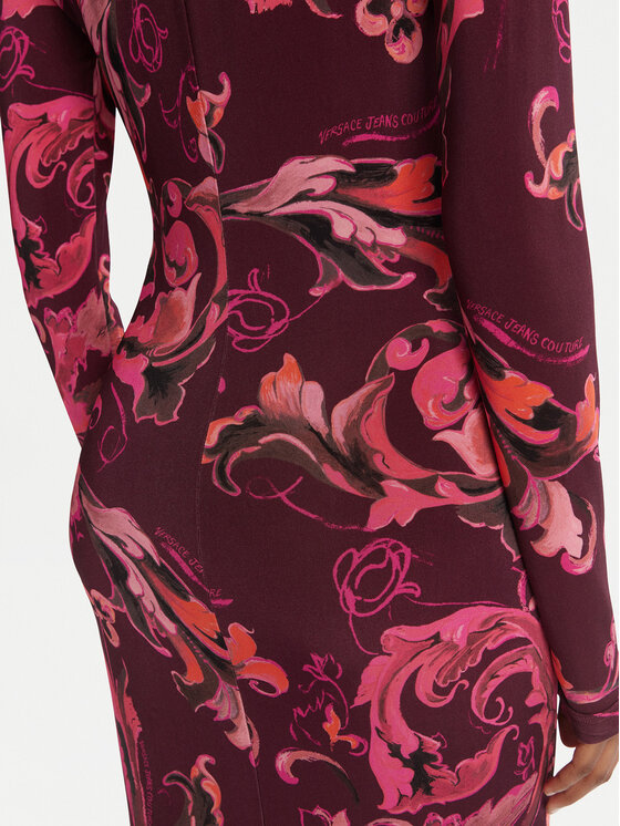 Versace Jeans Couture Versace Jeans Couture Rochie de zi 79HAO920 JS500 Vișiniu Slim Fit