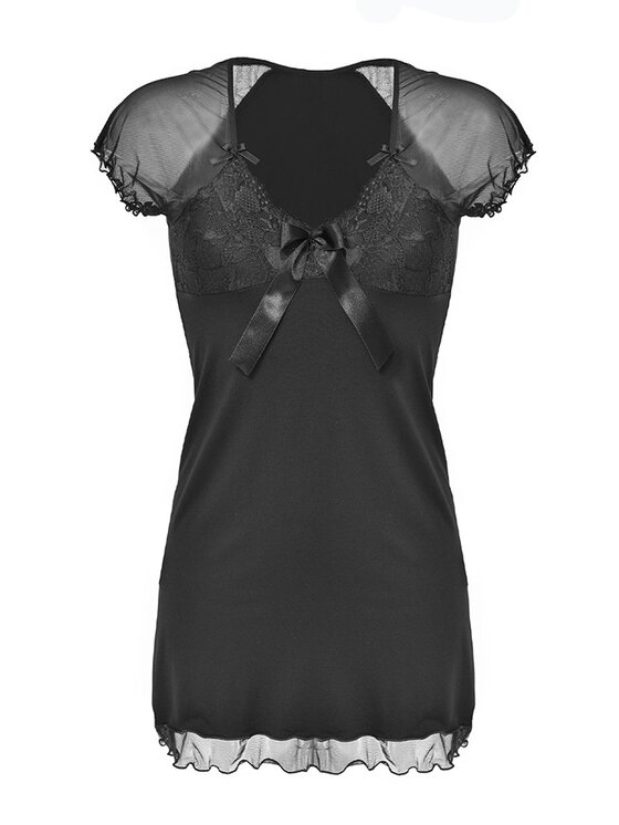 DKaren Lingerie DKaren Lingerie Halka Irina Czarny Classic Fit