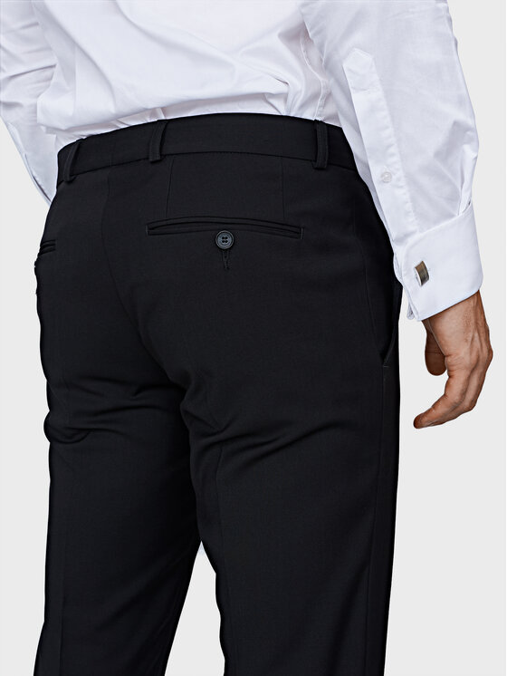 Evenemen Evenemen Spodnie garniturowe Solid Czarny Slim Fit