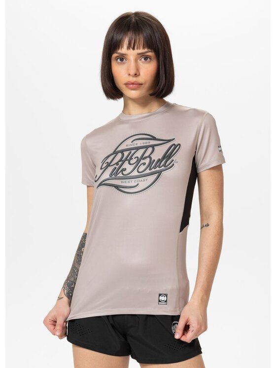 PITBULL PITBULL T-Shirt Koszulka sportowa damska Mesh PITBULL IR XS Beżowy Regular Fit
