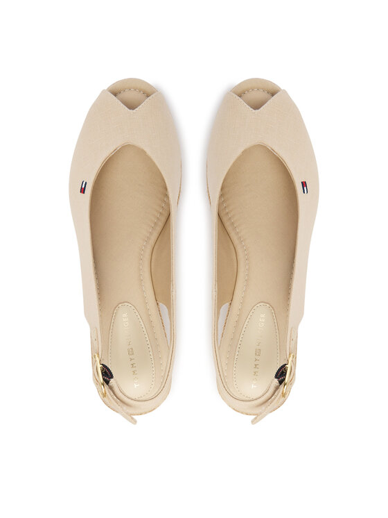 Tommy Hilfiger Tommy Hilfiger Espadryle Mid Wedge Espad Slingback FW0FW09228 Beżowy