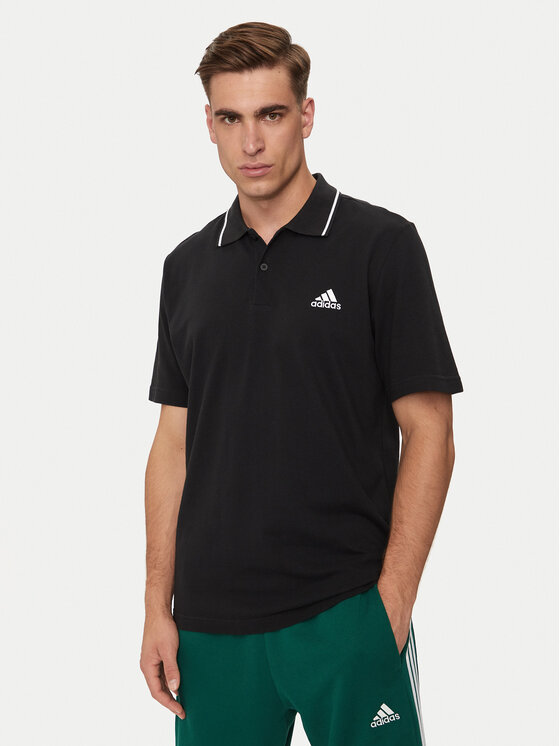 adidas Polokošeľa Essentials IC9314 Čierna Regular Fit