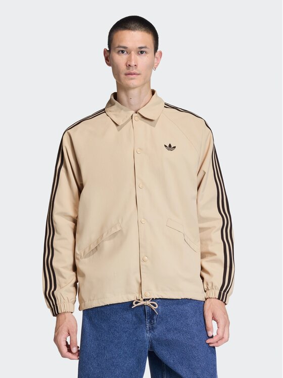adidas adidas Kurtka anorak 3-STRIPES COACH Beżowy Loose Fit