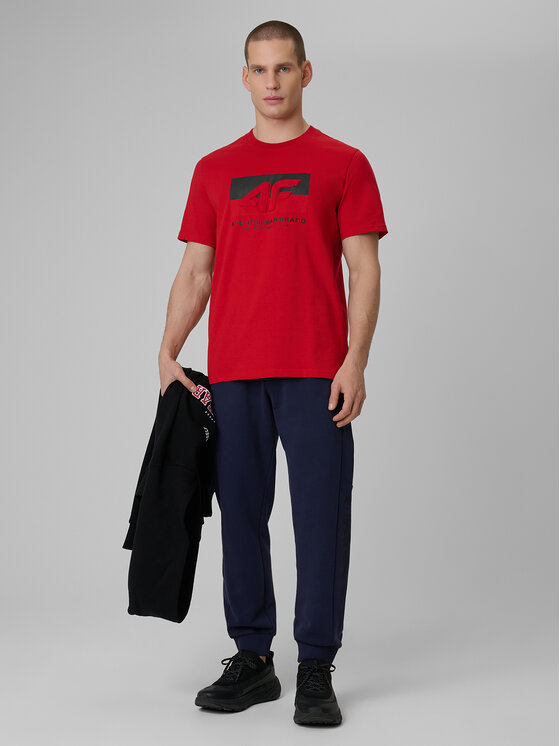 4F 4F T-Shirt SPORTS CLUB Czerwony Regular Fit