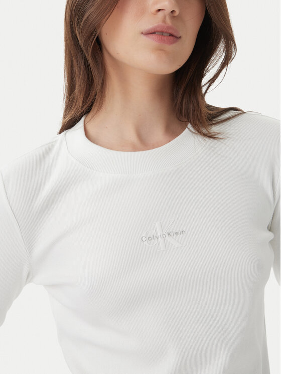 Calvin Klein Jeans Calvin Klein Jeans Blúzka Monogram LV047A803G Biela Slim Fit