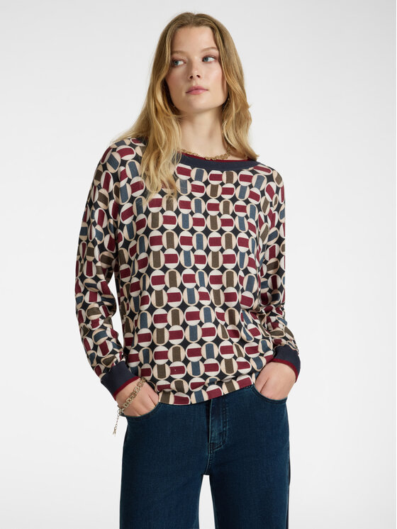 Elena Mirò Elena Mirò Cardigan M408Z000533N0S1 Bordeaux Boxy Fit