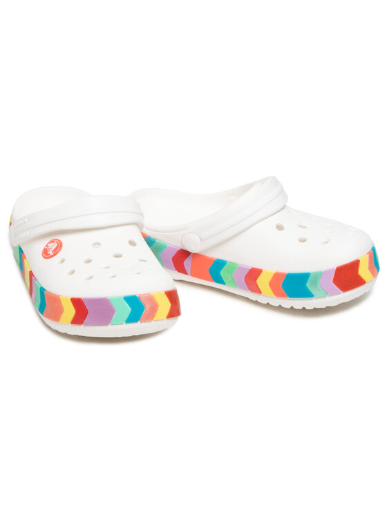 Crocs Crocs Чехли Crocband Chevron Beaded Clog K 207007 Бял