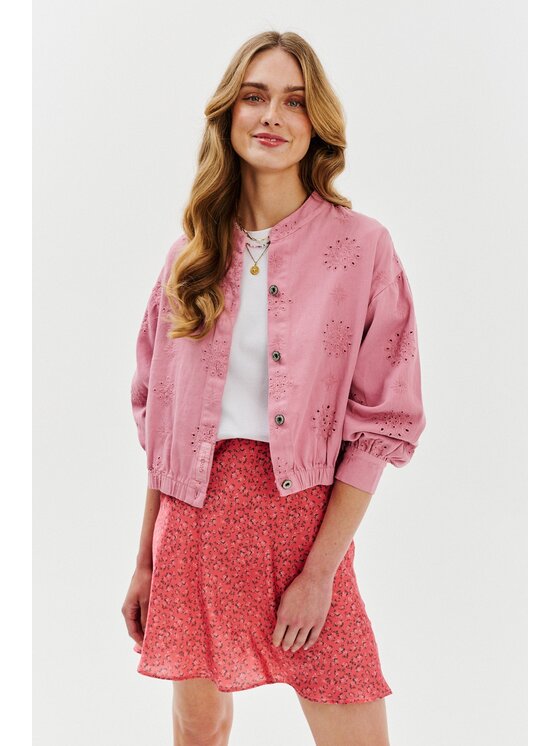 NAOKO NAOKO Prechodná bunda Cotton Candy Ružová Regular Fit