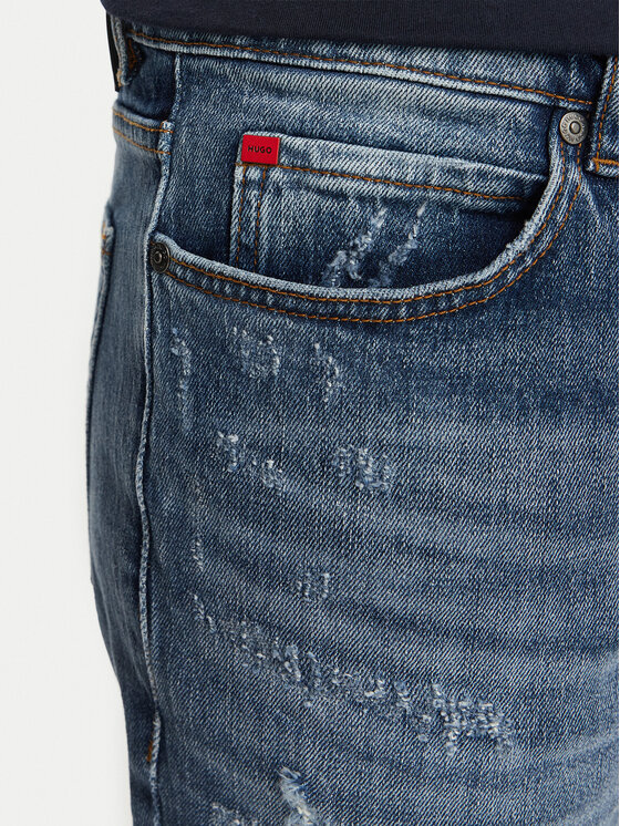 HUGO HUGO Джинси 50561463 Голубий Tapered Fit