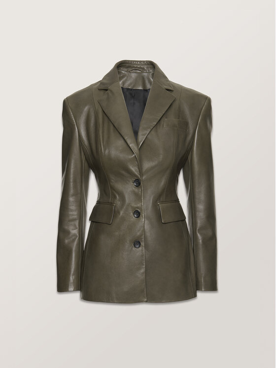 La Mania La Mania Marynarka ALVA Zielony Classic Fit