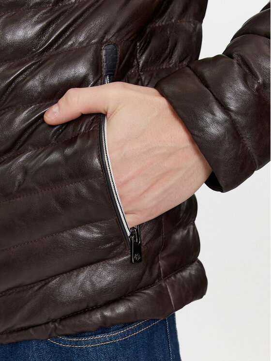 Milestone Milestone Кожено яке Malik 991019 60215 Кафяв Regular Fit