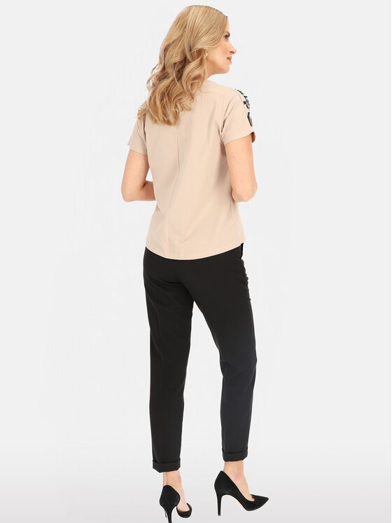 Perso Perso T-Shirt TCE247000F Béžová Regular Fit