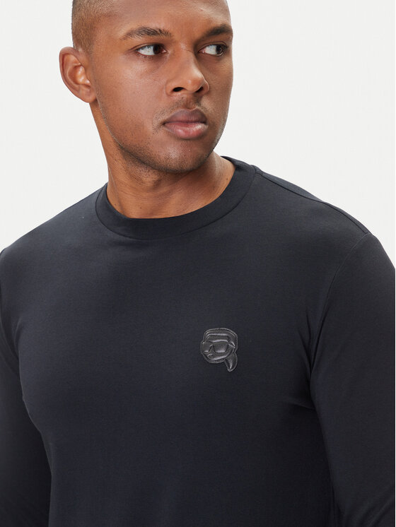 KARL LAGERFELD KARL LAGERFELD Longsleeve krekls 755052 554235 Tumši zils Regular Fit
