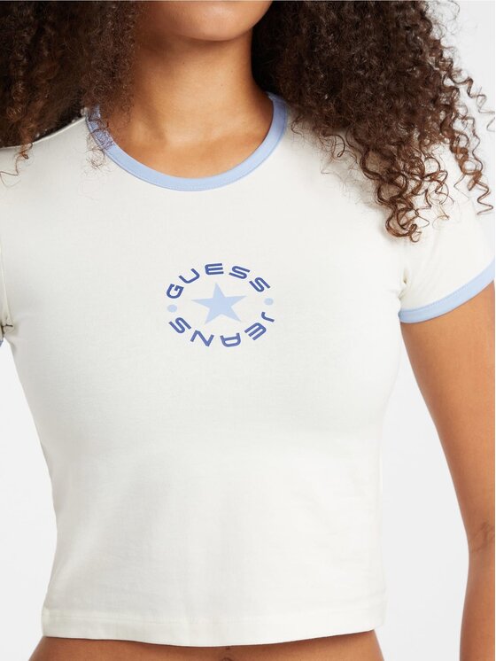 Guess Jeans Guess Jeans T-Shirt 178649 Beżowy Classic Fit